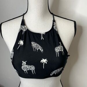 Volcom Black Zebra Palm Tree Bikini Top XS SW2069